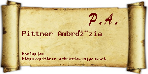 Pittner Ambrózia névjegykártya